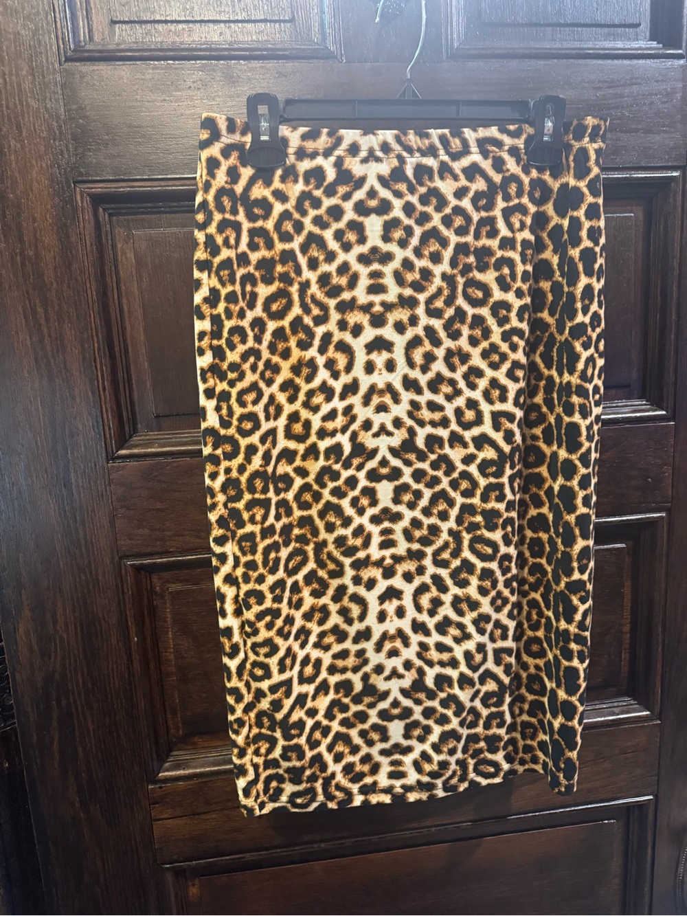 Large- Leopard Print Pencil Skirt in Brown/Black